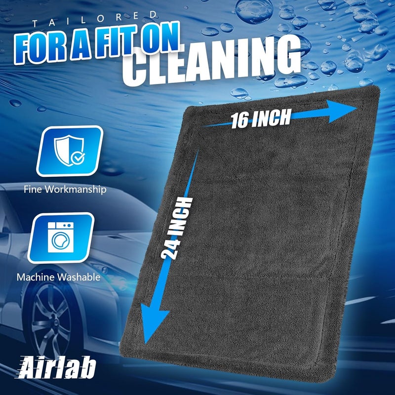 Airlab منشفة تجفيف السيارات من الألياف الدقيقة 1200 GSM لوازم تنظيف السيارات قماش تنظيف سريع الجفاف ناعم - Image 5